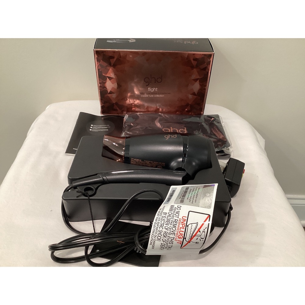 GHD Flight Travel Hairdryer Copper Luxe Collection Limited Edition Black Copper